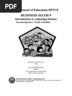 Business Math 9: Department of Education SPTVE