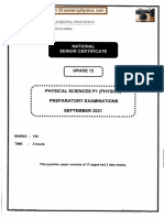 Physical Science Grade 12 Trial 2021 P1 and Memo