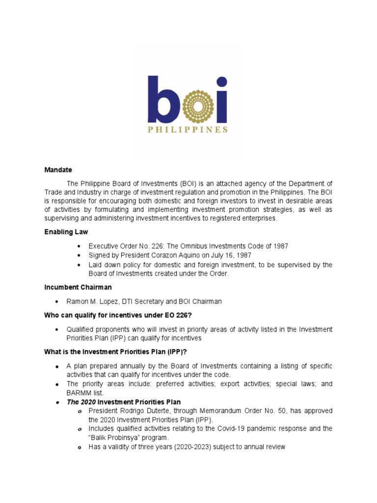 BOI For PDF Taxes Tax Deduction