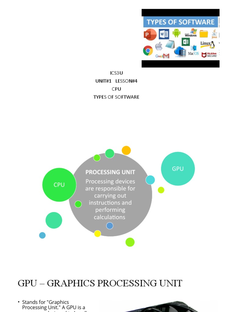 Ics3U Unit#1 Lesson#4 CPU Types of Software | PDF | Central Processing ...