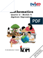 Mathematics: Quarter 2 - Module 4: Algebraic Expressions
