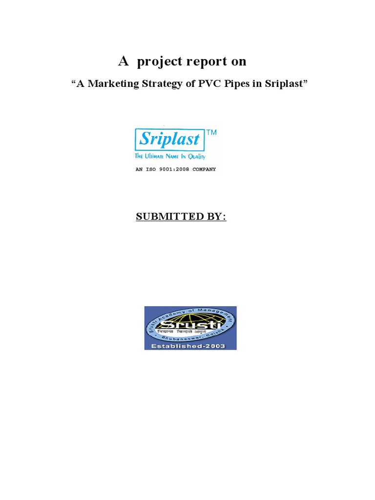 A Marketing Strategy for Increasing Market Share of PVC Pipes at Sriplast PDF Marketing