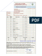 University of Delhi: Annual Examination May-June 2021 Statement of Marks/Grades