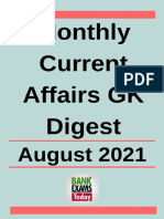 Monthly Current Affairs GK Digest August 2021