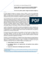 El papel de las OR en la promoción de la libertad religiosa, la acción social y los ODS.  Bogotá 22 octubre 2020