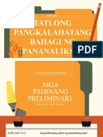 Tatlong Pangkalahatang Bahagi NG Pananaliksik