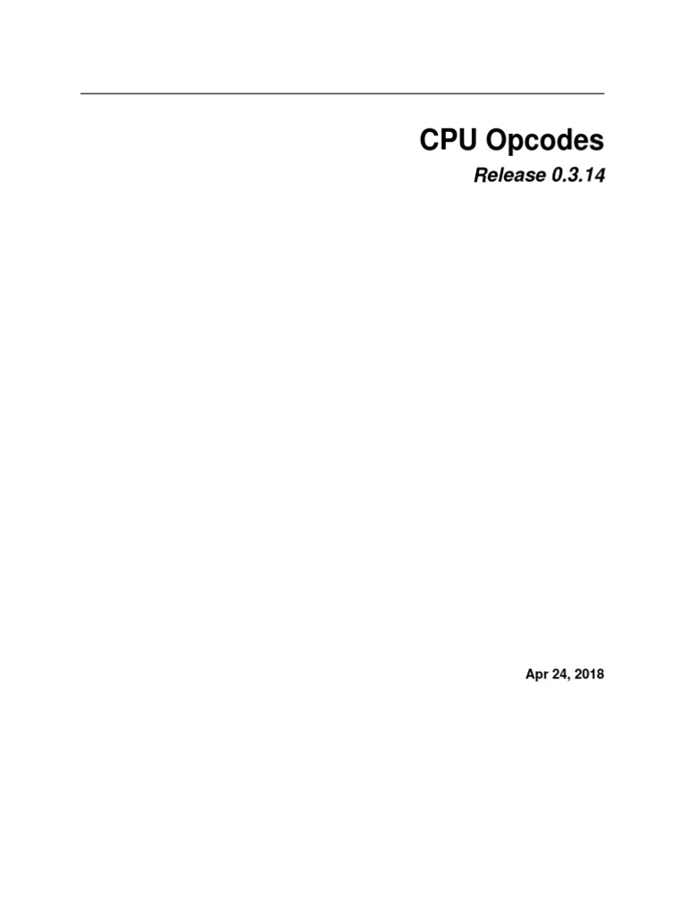 Op Codes | PDF | Assembly Language | Parallel Computing