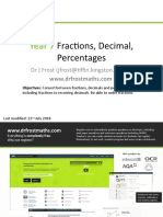 Year 7: Fractions, Decimal, Percentages