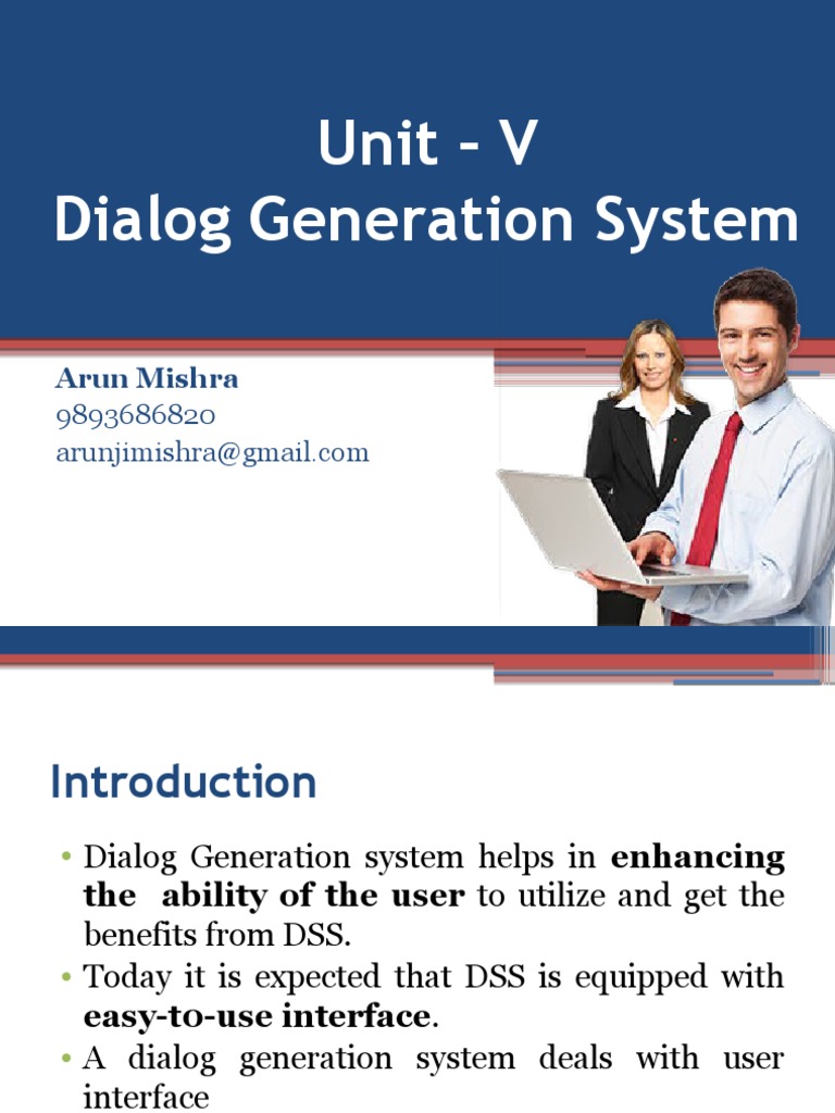 Dialog Generation in DSS Systems | PDF | Graphical User Interfaces ...