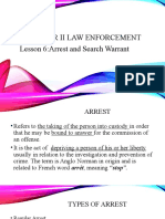 Chapter II Lesson 6 Arrest and Search Warrant