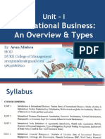 International Business: An Overview & Types: Unit - I