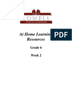 Grade 6 Week 2 Packet 