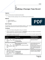 Creating and Modifying A Passenger Name Record (PNR) : Laboratory Exercise