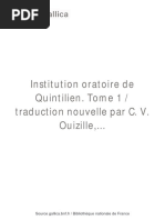 Institution Oratoire de Quintilien Tome [...]Quintilien (0030 -0100 ) Bpt6k5774555j
