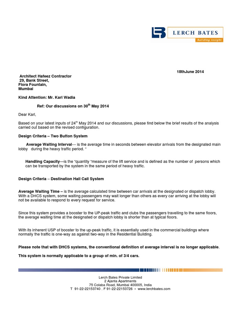 Lerch Bates Private Limited 2 Ajanta Apartments 75 Colaba Road, Mumbai