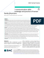 Doctor-Patient Communication Skills: A Survey On Knowledge and Practice of Iranian Family Physicians