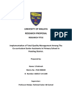 Univesity of Malaya Research Proposal