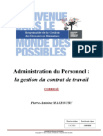 1 - La Gestion Du Contrat de Travail - 2018 Corrigé