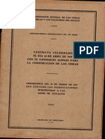 Contrato Celebrado El Dia 15 de Abril de 1937 Con El Consorcio Aleman para La Construccion de Las Obras