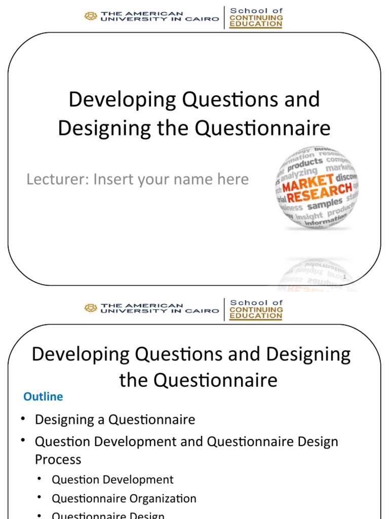 Creating And Designing The Questionnaire – NOAAS