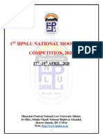 HPNLU Shimla National Moot Court Competition Brochure