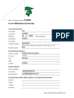SBW Berlin Scholarship Application Form