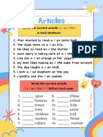 Articles Articles: Circle The Correct Article in Each Sentence