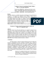 Avaliação dos Ambientes Virtuais de Aprendizagem Moodle, TelEduc e  Tidia - Ae- um estudo comparativo