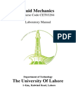 Fluid Mechanics: Course Code CET03204 Laboratory Manual