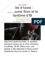 Jeune Afrique - Côte D'ivoire - Guillaume Soro Et Le Fantôme d'IB