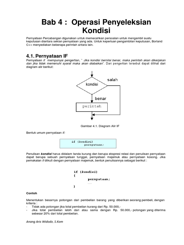 Operasi Penyeleksian dalam C++ | PDF | Pengelolaan Keuangan & Uang ...