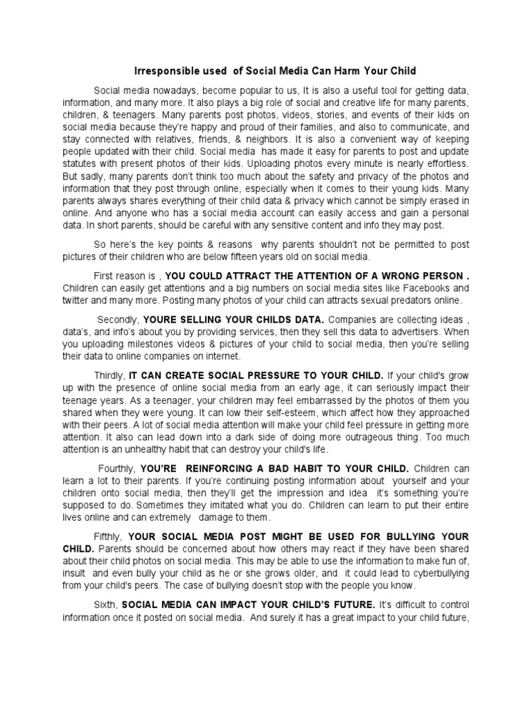 The Risks of Posting Child Photos on Social Media: Protecting Privacy ...