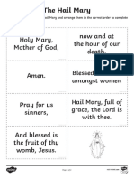 Hail Mary Sequencing Activity Sheet