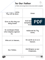 Arrange parts of The Our Father prayer in correct order