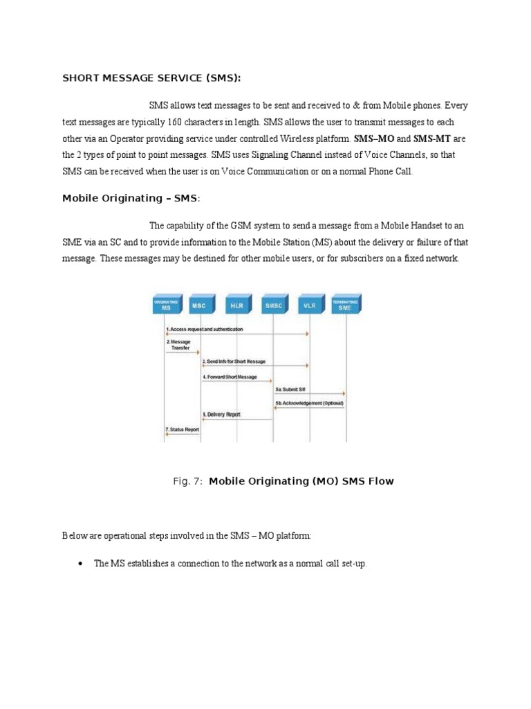 Mobile Originating SMS Call Flow | PDF | Mobile Phones | Information ...