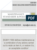 Maintenance Standards Policies