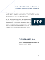 Mod. Informe de Auditoria Independiente Con Denegacion de Opinion Debido A Que El Auditor No Presencia Los Recuentos Fisicos de Las Existencias