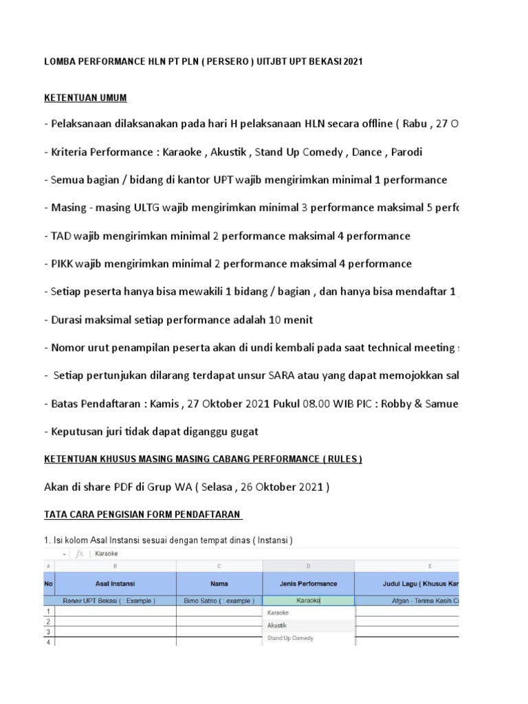 Lomba Performance HLN PT PLN 2021 | PDF