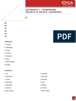 CNA EXPANSION 1 HOMEWORK UNIT 02 BELIEVE IT OR NOT ANSWERS