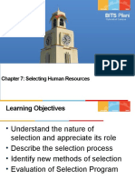 BITS Pilani: Chapter 7: Selecting Human Resources