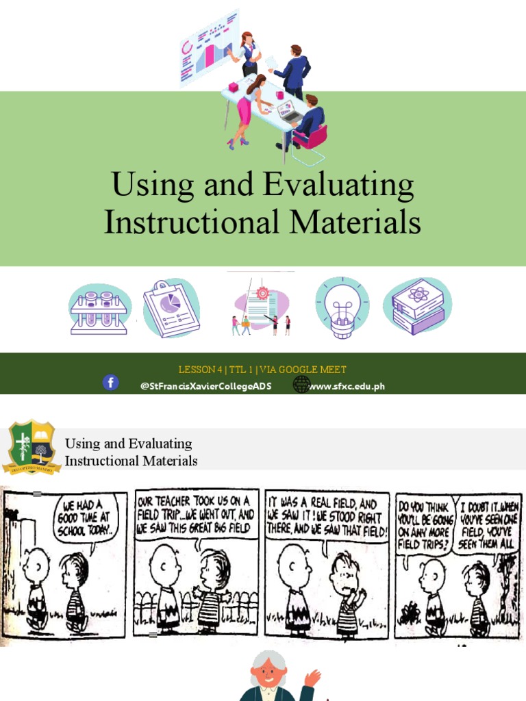 Using and Evaluating Instructional Materials PDF Teachers Learning