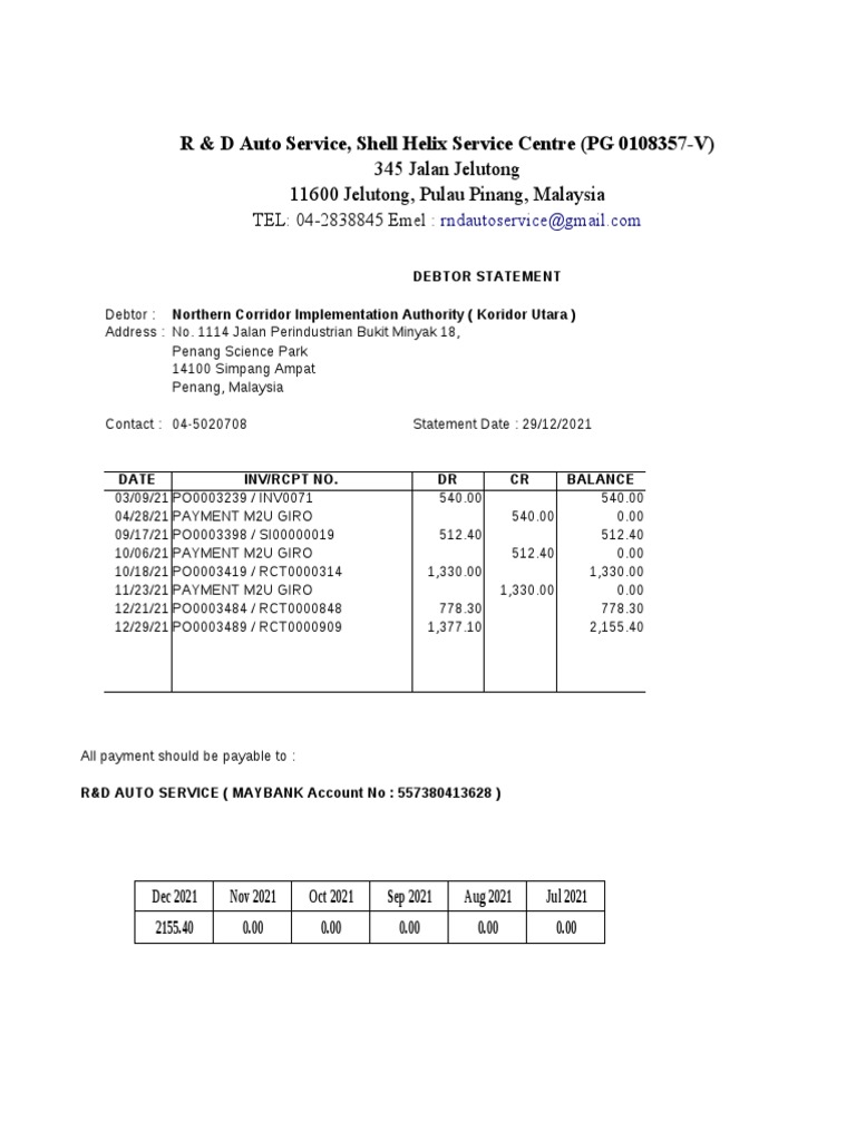 Debtor Statement PDF