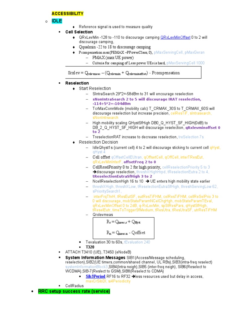 LTE Accessibility Parameters Overview | PDF | Computer Network ...