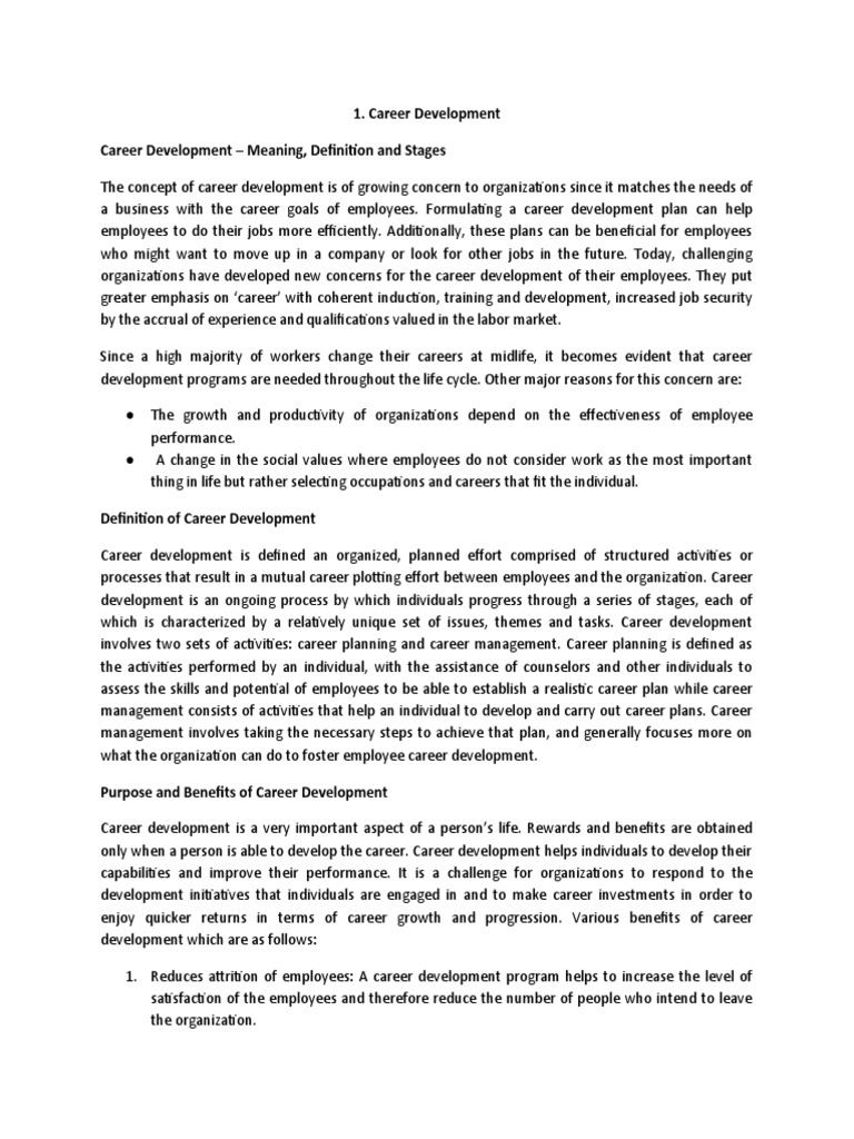 Career Development Career Development Meaning Definition And Stages