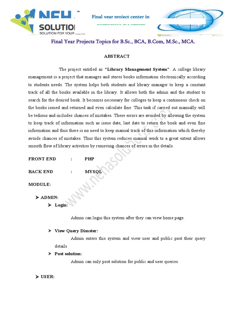 An Automated Library Management System for Colleges Using PHP and MySQL ...