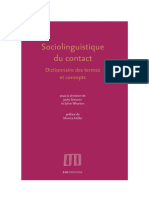 Dictionnaire - Sociolinguistique du contact