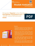 Risalah Kebijakan Puslitjak No 15, Agustus 2021 Regulasi Untuk Peningkatan Kompetensi Guru