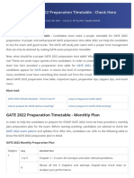 GATE Exam 2022 Preparation Timetable - Check Here