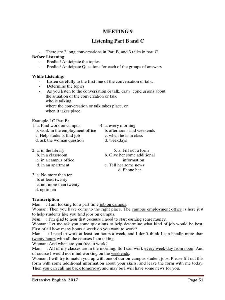 English Listening Practice Guide | PDF | Career & Growth | Foreign ...