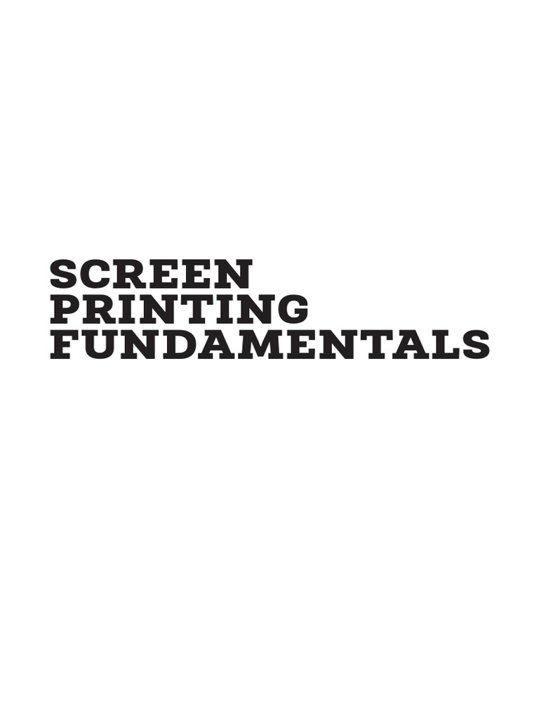 Screen Printing Fundamentals | PDF | Image Resolution | Computer Graphics